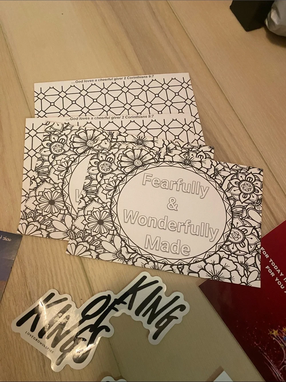 Religious Sticker & Coloring Card Assortment - Purple Cross, Faith & Scripture